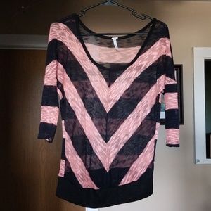 NWOT Pink and Black light knit sweater